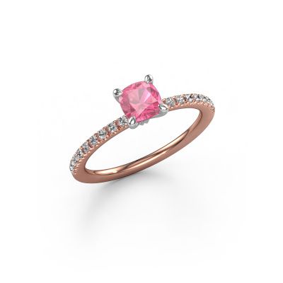 Verlobungsring Crystal CUS 2 585 Roségold Pink Saphir 5 mm