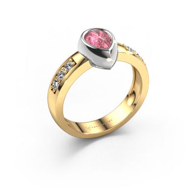 Ring Charlotte Pear 585 gold tourmaline pink 8x5 mm