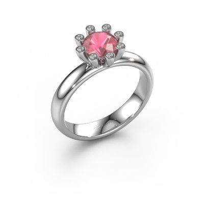 Ring Carola 3 585 white gold tourmaline pink 6 mm