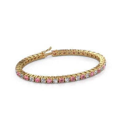 Tennis bracelet Karin 4 mm 585 gold tourmaline pink 4 mm