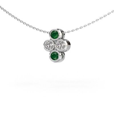 Pendant Judi 585 white gold emerald 3.4 mm
