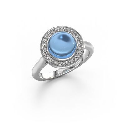 Bague Alisa 950 platine topaze bleue 8 mm