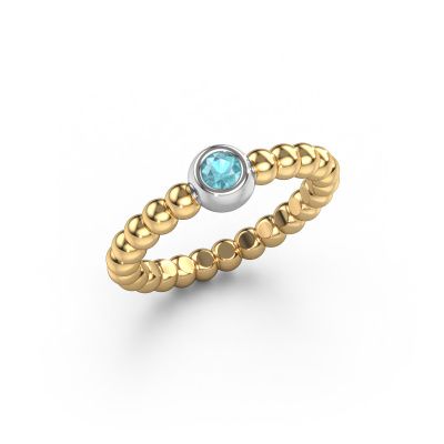 Stackable ring Dini 585 gold blue topaz 3 mm