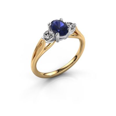 Engagement ring Amie OVL 585 gold sapphire 7x5 mm