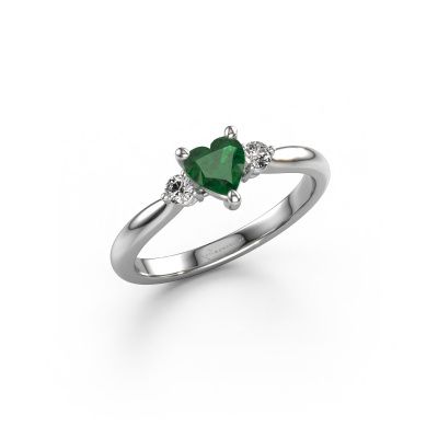 Engagement ring Lieselot HRT 950 platinum emerald 5 mm