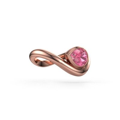Ring Lena 585 rosé goud roze saffier 8x6 mm