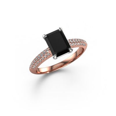 Bague de fiançailles Morane EME 585 or rose diamant noir 2.377 crt