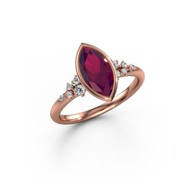 Verlobungsring Aliyah MRQ 585 Roségold Rhodolit 11x5.5 mm