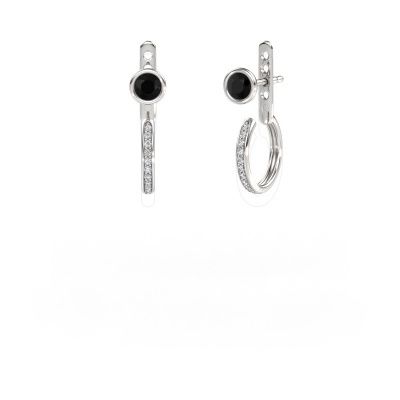 Clous d'oreilles Destiny 585 or blanc diamant noir 0.774 crt