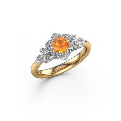 Bague de fiançailles Tatjana 585 or jaune citrine 5 mm
