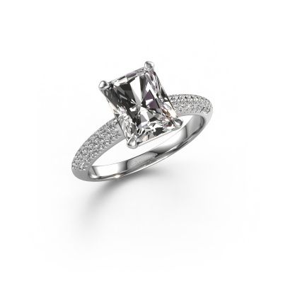 Engagement ring Morane RAD 585 white gold lab-grown diamond 2.777 crt