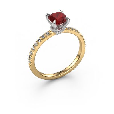 Engagement ring Crystal CUS 4 585 gold ruby 5.5 mm