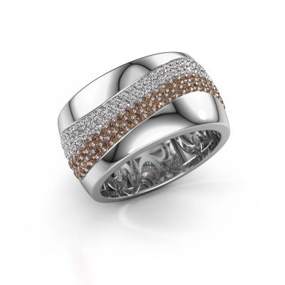 Ring Ria 950 platina bruine diamant 0.793 crt