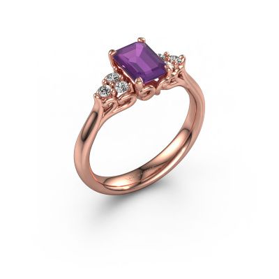 Verlobungsring Myrna EME 585 Roségold Amethyst 6x4 mm