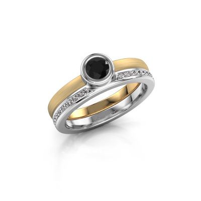 Ring Cara 585 goud zwarte diamant 0.670 crt