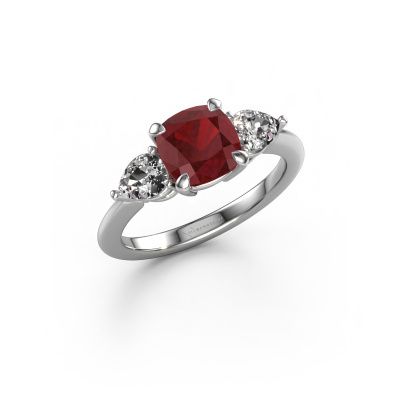 Engagement ring Chanou CUS 950 platinum ruby 7 mm