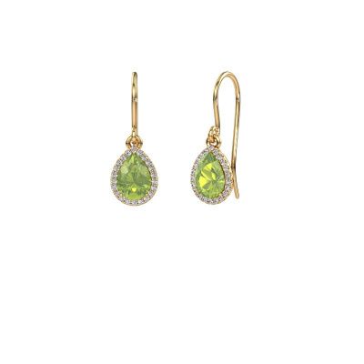 Drop earrings Seline per 585 gold peridot 7x5 mm