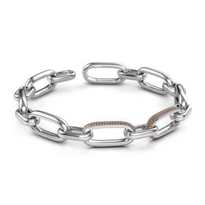 Link link bracelet Harmony 2 12.5 585 white gold brown diamond