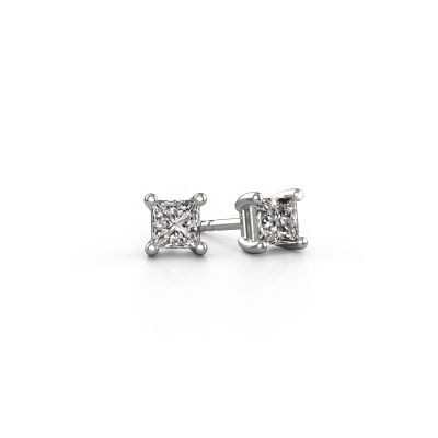 Stud earrings Sam square 585 white gold diamond 0.40 crt