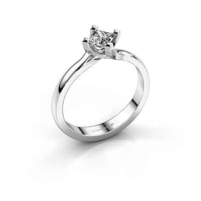Bague de fiançailles Dewi Square 585 or blanc diamant 0.40 crt