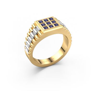 Heren ring Chavez 585 goud saffier 2 mm