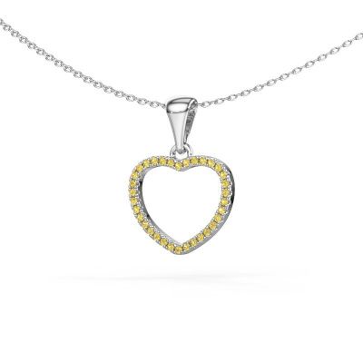 Pendant Heart 6 950 platinum yellow sapphire 1 mm