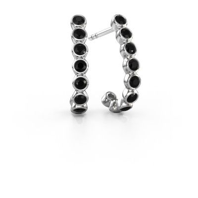 Clous d'oreilles Nova 585 or blanc diamant noir 0.972 crt
