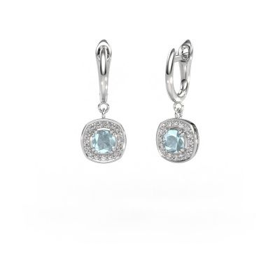 Drop earrings Marlotte 1 585 white gold aquamarine 5 mm