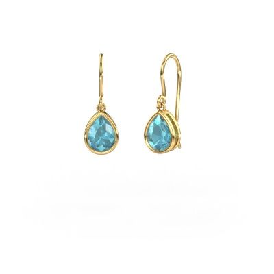 Ohrringe Lavon PER 585 Gold Blau Topas 8x6 mm