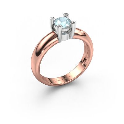 Ring Fleur 585 rose gold aquamarine 4.7 mm