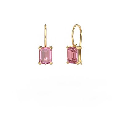 Drop earrings Cleo EME 585 gold pink lab grown diamond 8x6 mm