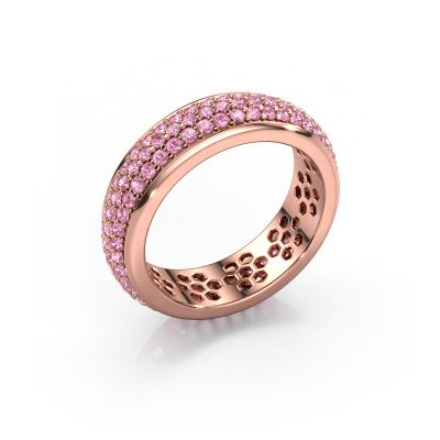 Ring Tara 585 rose gold pink sapphire 1.3 mm