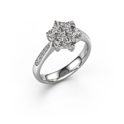 Engagement ring Chantal 2 950 platinum zirconia 1.7 mm