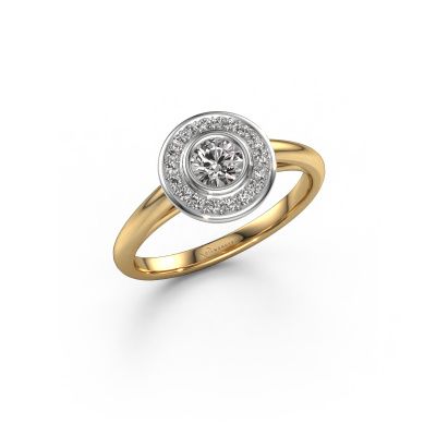 Promise ring Noud 1 RND 585 goud diamant 0.42 crt