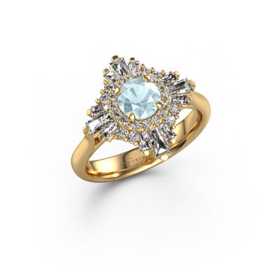 Engagement ring Thalia 585 gold aquamarine 5.4 mm