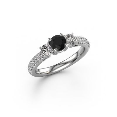 Engagement ring Marielle RND 585 white gold black diamond 1.63 crt
