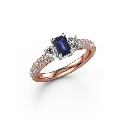 Engagement ring Marielle EME 585 rose gold sapphire 6x4 mm