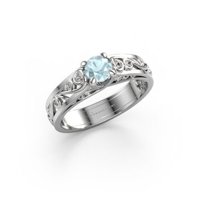 Ring Quinty 585 white gold aquamarine 4.7 mm