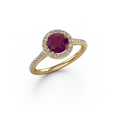 Engagement ring Seline rnd 2 585 gold rhodolite 6.5 mm