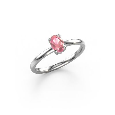 Engagement ring Lynelle 1 585 white gold tourmaline pink 6x4 mm