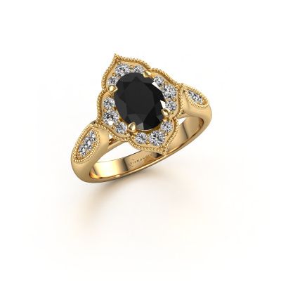 Bague de fiançailles Rosan 585 or jaune diamant noir 1.768 crt