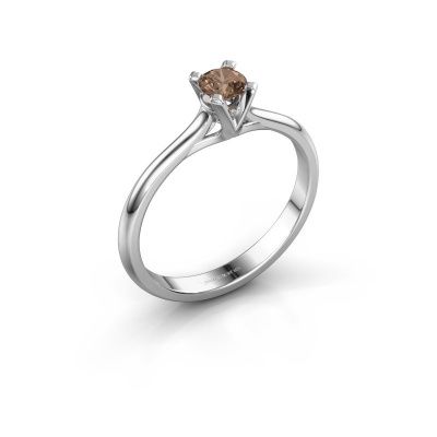 Verlobungsring Isa 1 585 Weißgold Braun Diamant 0.25 crt