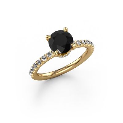 Verlobungsring Crystal rnd 4 585 Gold Schwarz Diamant 2.16 crt