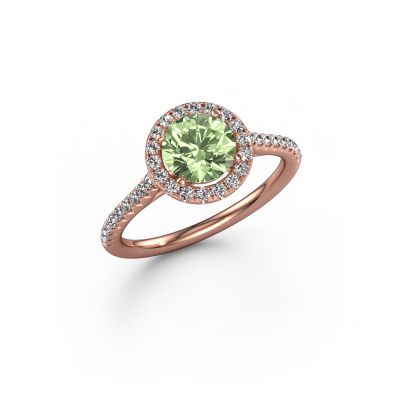 Engagement ring Seline rnd 2 585 rose gold green lab grown diamond 6.5 mm
