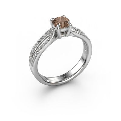 Bague de fiançailles Antonia cus 2 585 or blanc diamant brun 0.930 crt