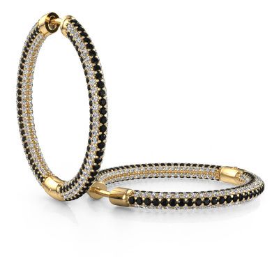 Créoles Hope 25mm 585 or jaune diamant noir 4.809 crt