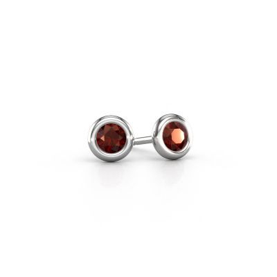 Stud earrings Lieke RND 950 platinum garnet 4 mm