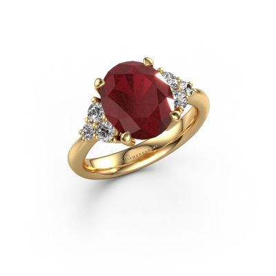 Engagement ring Aleida OVL 1 585 gold ruby 9x7 mm