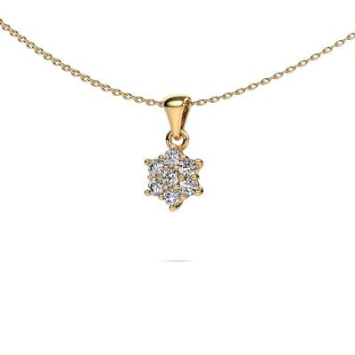 Pendentif Chantal 585 or jaune diamant synthétique 0.385 crt
