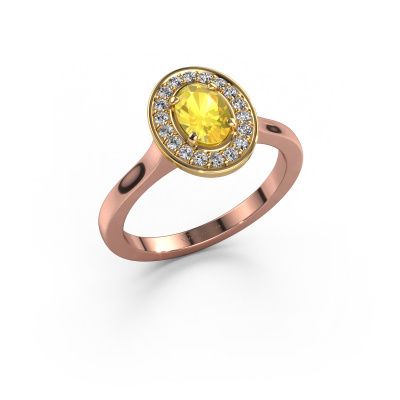 Ring Madelon 1 585 rose gold yellow sapphire 7x5 mm